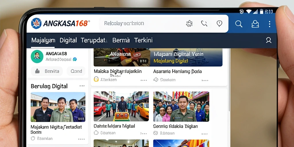 Tampilan antarmuka utama aplikasi Majalah Digital ANGKASA168.