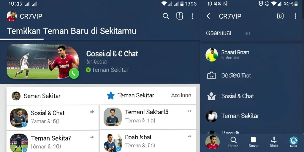 Antarmuka CR7VIP yang menampilkan fitur pencarian teman.