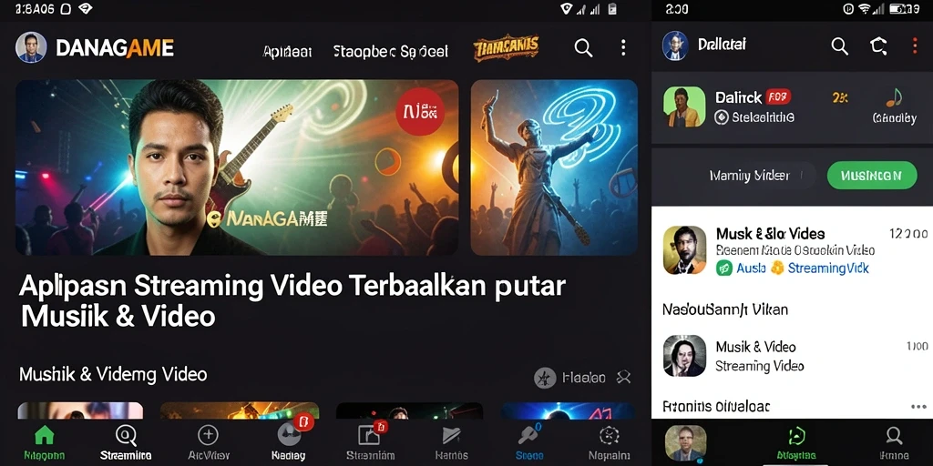 Tampilan utama aplikasi DANAGAME yang menawan dan intuitif untuk streaming video.