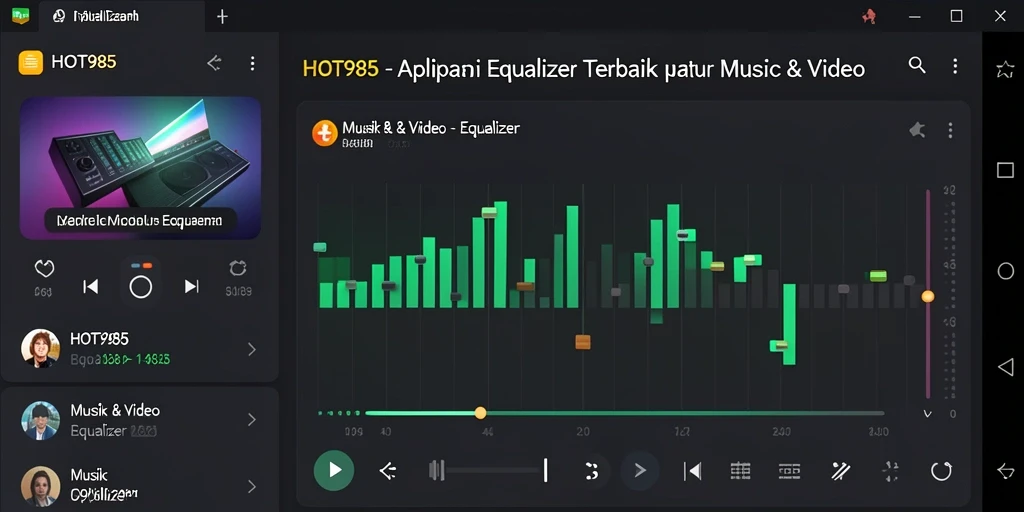 Antarmuka aplikasi Equalizer HOT985 yang modern dan intuitif.