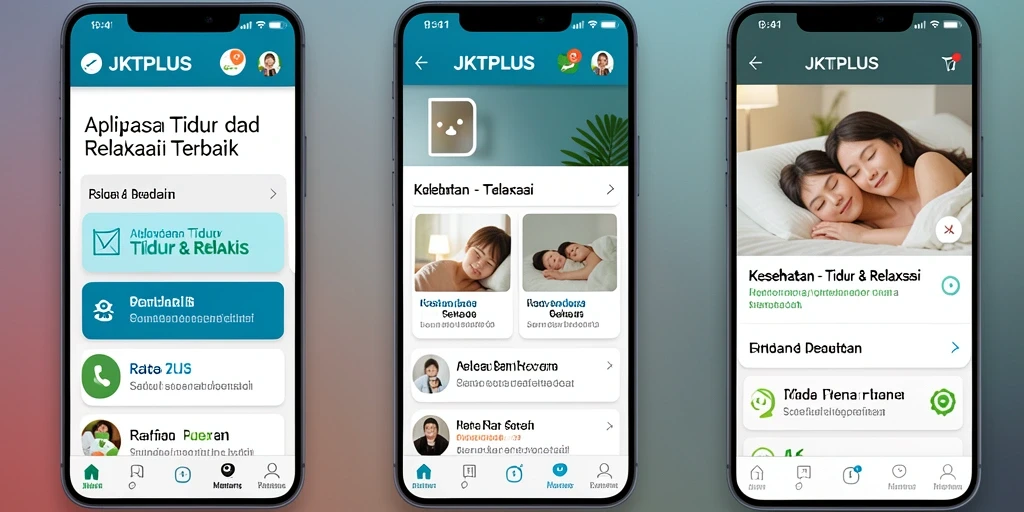 Tampilan antarmuka JKTPLUS dengan fitur relaksasi yang menarik.