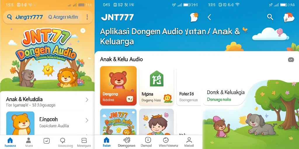 Antarmuka pengguna JNT777 yang menarik untuk Dongeng Audio.