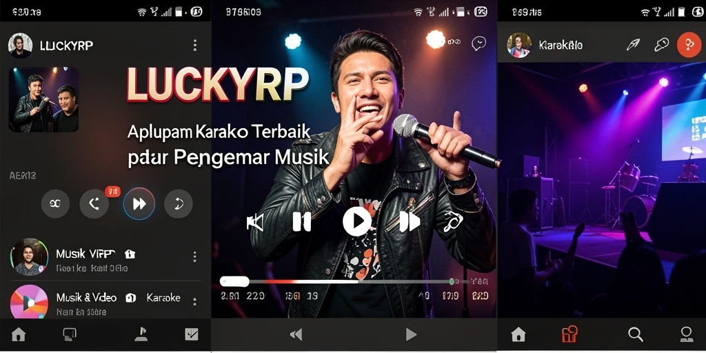 Antarmuka LUCKYRP yang menarik dan ramah pengguna untuk karaoke.