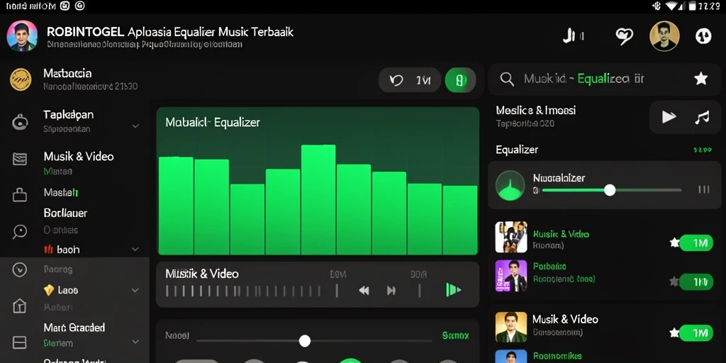 Antarmuka modern aplikasi Equalizer ROBINTOGEL.
