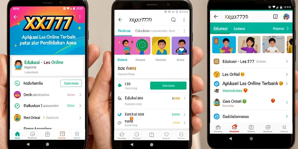 Antarmuka aplikasi Les Online XXX777 yang intuitif dan mudah dinavigasi.